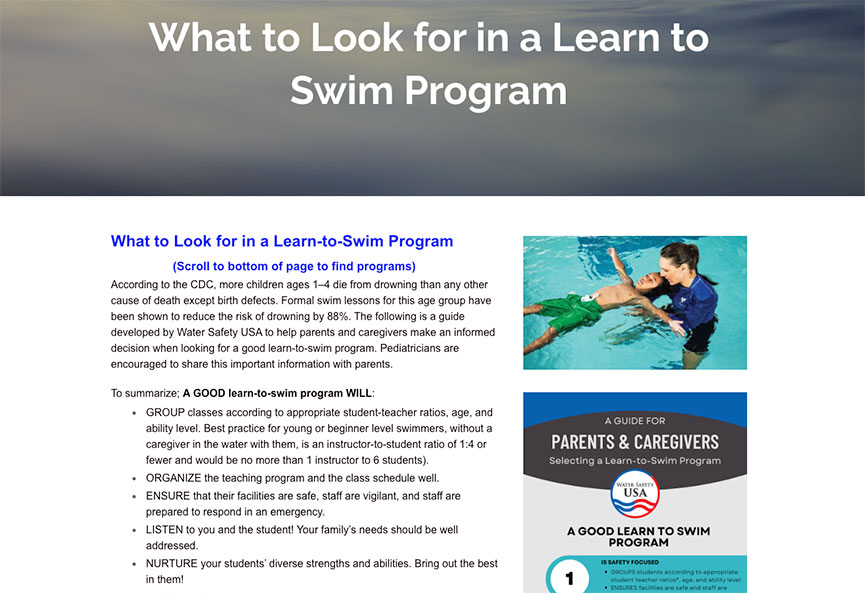 What to look for in a swim program