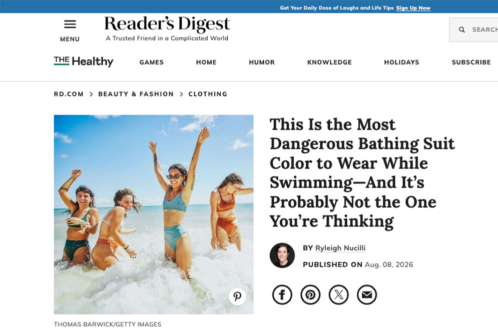 This Is the Most Dangerous Bathing Suit Color to Wear While Swimming